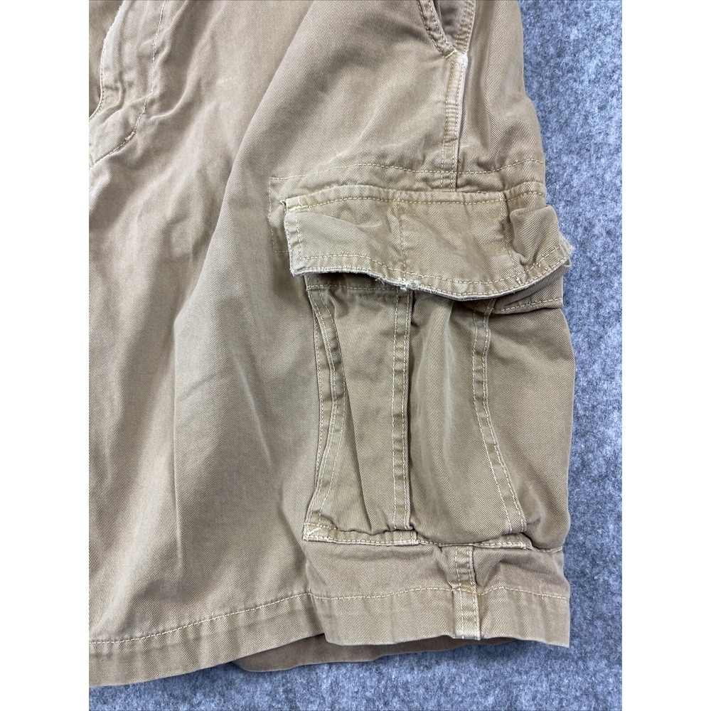 American Eagle Cargo Shorts Mens 36 Beige Broken In Streetwear Grunge Distressed - Picture 3 of 13